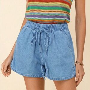 SHEIN High Waist Denim Blue Shorts